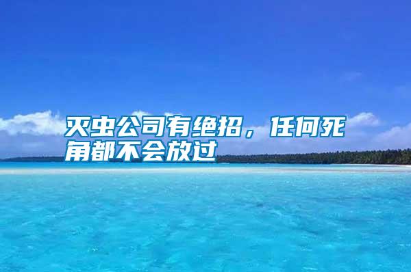 滅蟲公司有絕招，任何死角都不會(huì)放過