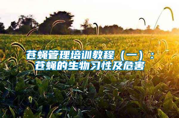 蒼蠅管理培訓(xùn)教程（一）：蒼蠅的生物習性及危害