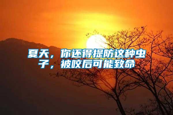 夏天，你還得提防這種蟲子，被咬后可能致命