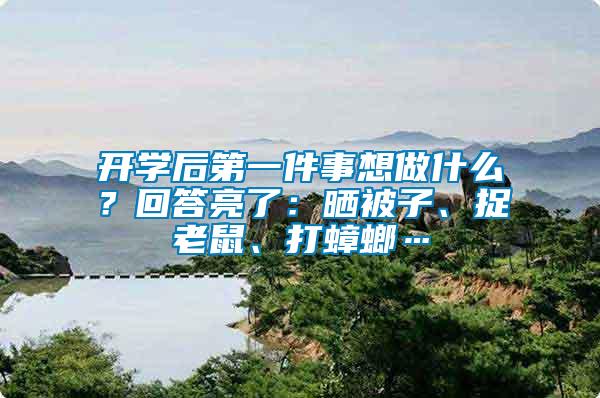 開(kāi)學(xué)后第一件事想做什么？回答亮了：曬被子、捉老鼠、打蟑螂…
