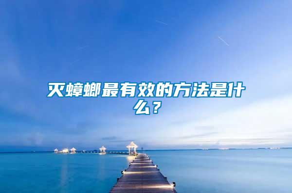 滅蟑螂最有效的方法是什么？
