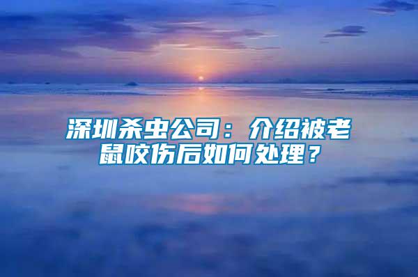 深圳殺蟲公司：介紹被老鼠咬傷后如何處理？