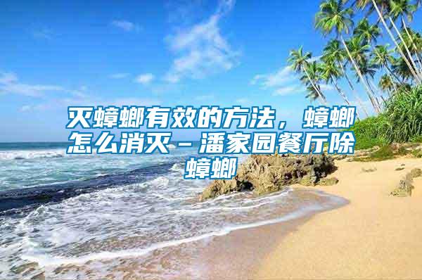 滅蟑螂有效的方法，蟑螂怎么消滅–潘家園餐廳除蟑螂