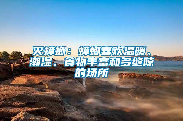滅蟑螂：蟑螂喜歡溫暖、潮濕、食物豐富和多縫隙的場所