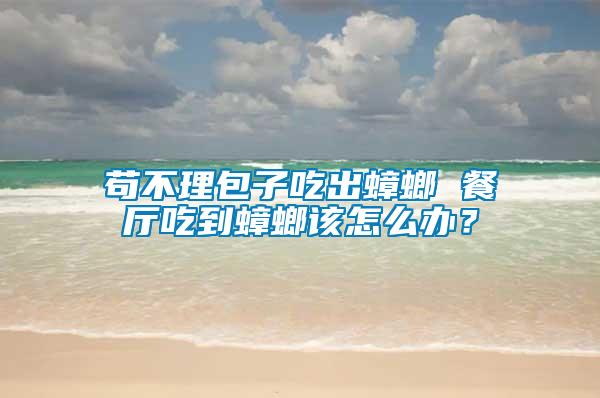 茍不理包子吃出蟑螂 餐廳吃到蟑螂該怎么辦？