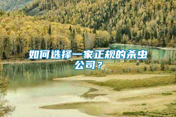 如何選擇一家正規的殺蟲公司？