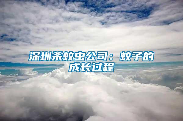 深圳殺蚊蟲公司：蚊子的成長(zhǎng)過程