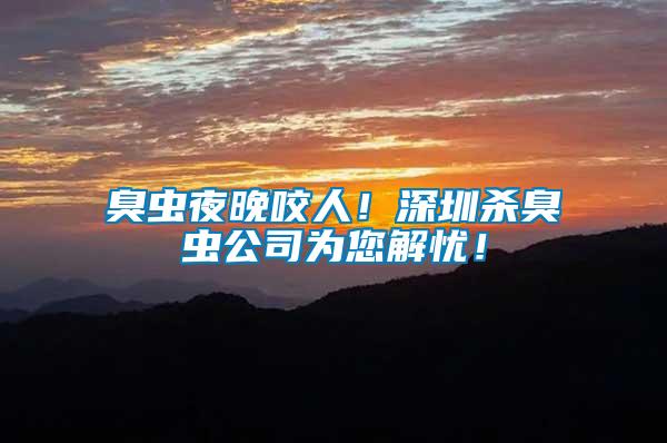 臭蟲夜晚咬人！深圳殺臭蟲公司為您解憂！