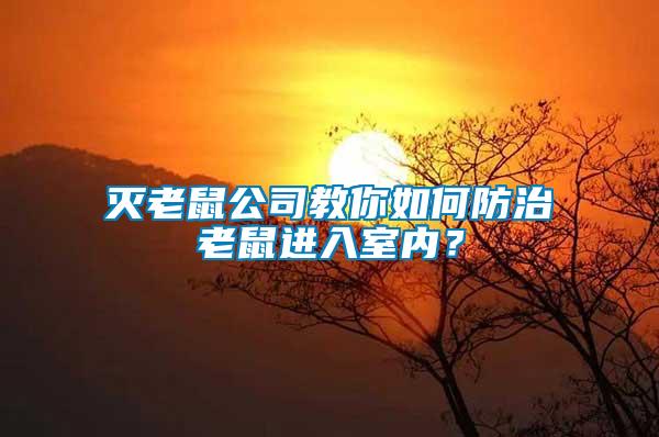 滅老鼠公司教你如何防治老鼠進入室內？