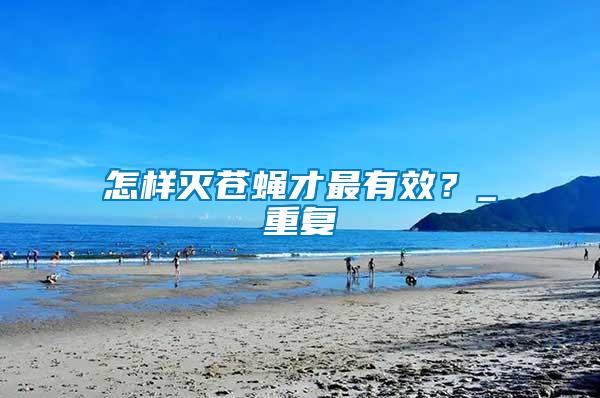 怎樣滅蒼蠅才最有效？_重復