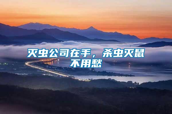 滅蟲公司在手，殺蟲滅鼠不用愁