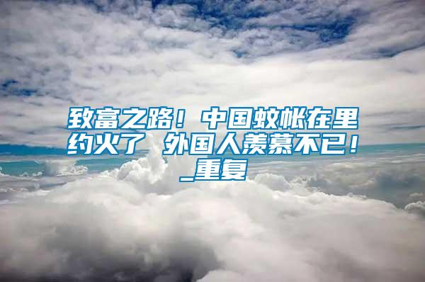 致富之路！中國蚊帳在里約火了 外國人羨慕不已！_重復