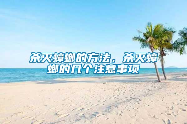 殺滅蟑螂的方法，殺滅蟑螂的幾個注意事項