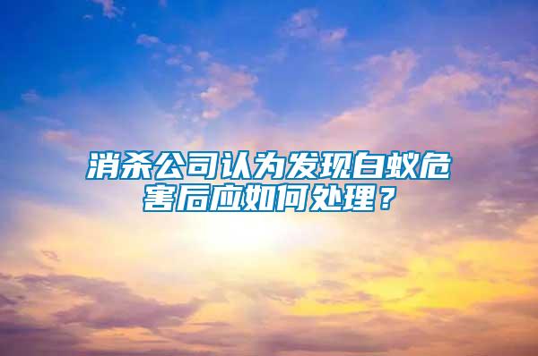 消殺公司認為發現白蟻危害后應如何處理？