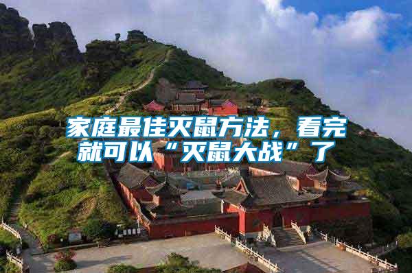 家庭最佳滅鼠方法，看完就可以“滅鼠大戰(zhàn)”了