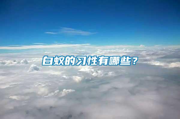 白蟻的習性有哪些？