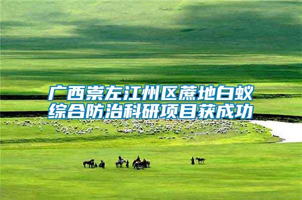 廣西崇左江州區蔗地白蟻綜合防治科研項目獲成功