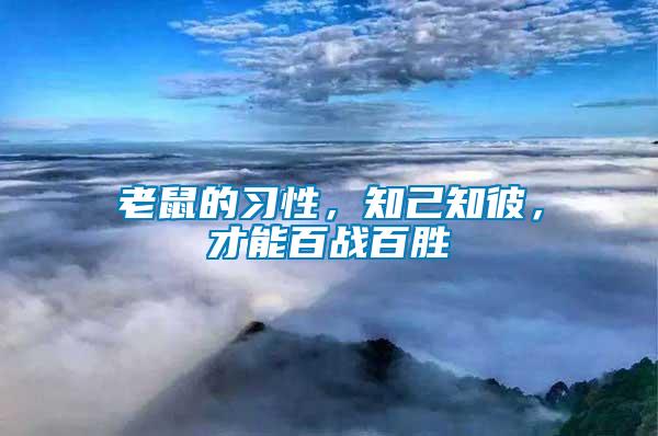 老鼠的習(xí)性，知己知彼，才能百戰(zhàn)百勝