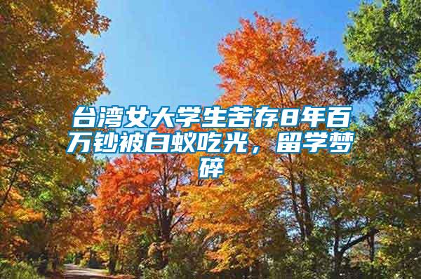 臺(tái)灣女大學(xué)生苦存8年百萬(wàn)鈔被白蟻吃光，留學(xué)夢(mèng)碎