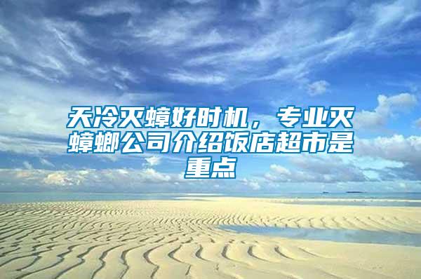 天冷滅蟑好時機，專業(yè)滅蟑螂公司介紹飯店超市是重點