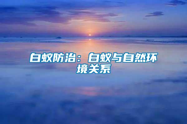 白蟻防治：白蟻與自然環境關系