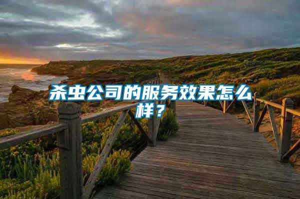 殺蟲(chóng)公司的服務(wù)效果怎么樣？