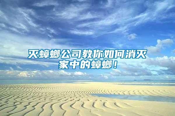 滅蟑螂公司教你如何消滅家中的蟑螂！