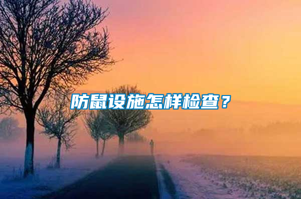 防鼠設施怎樣檢查？