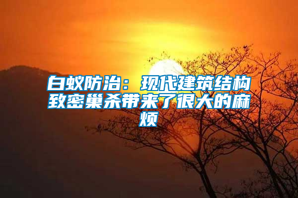 白蟻防治：現(xiàn)代建筑結(jié)構(gòu)致密巢殺帶來(lái)了很大的麻煩